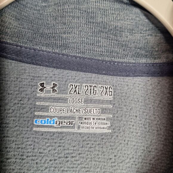 Under Armour Mens Gray Quarter Zip Fleece Sweatshirt Activewear Outdoors 2XL - Picture 2 of 9